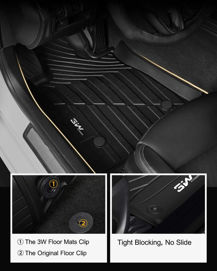 3W Cadillac XT4 2019-2025 Custom Floor Mats TPE Material & All-Weather Protection Vehicles & Parts 3Wliners