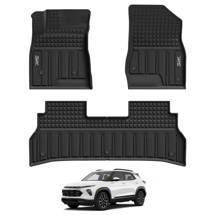 3W Floor Mats for Chevy Trax 2024 2025 2026, All Weather TPE Custom Fit Floor Mats for Cars, Car Mats Full Set for Chevy Trax Accessories, Black