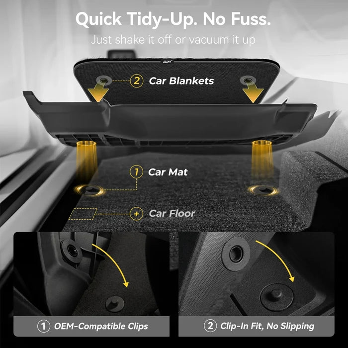 3W Floor Mats&Carpet for Toyota Tacoma 2024-2026 Double Cab Auto Tran(Not Fit Hybrid & XtraCab) with Metal Pedals, TPE All Weather Custom Fit Floor Liner for Tacoma TRD/SR/SR5/limited Car Liners.