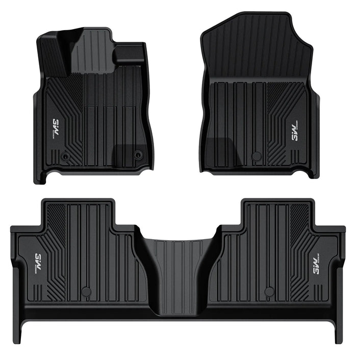 3W Toyota Tundra 2014-2021 (Only for CrewMax Cab) Custom Floor Mats TPE Material & All-Weather Protection Vehicles & Parts 3Wliners 2014-2021 Tundra 2014-2021 1st&2nd Row Mats