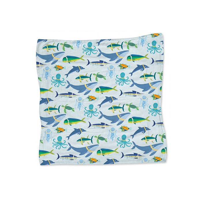 47in Fintastic Lei Muslin Blanket