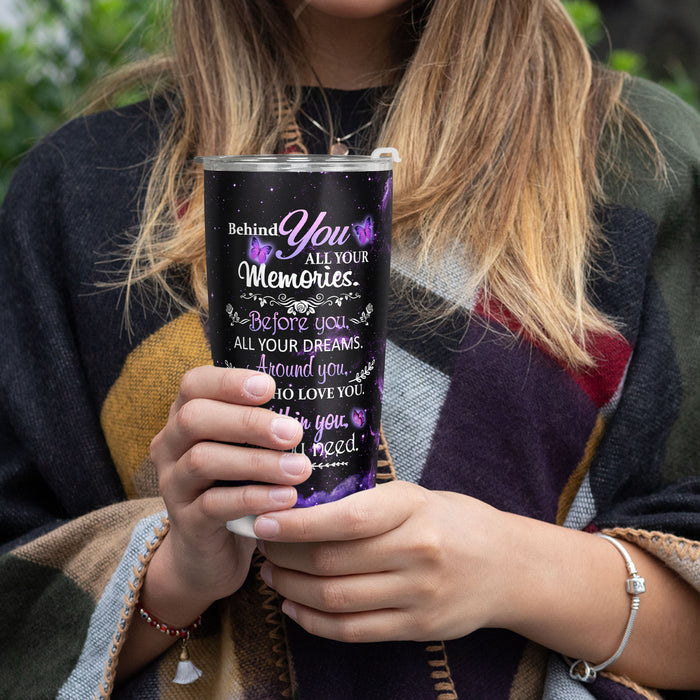 50 and Fabulous - Behind You All Your Memories - 20 Oz Tumbler - 50th Birthday Gift For Women