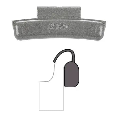 AA AW Clip-On Wheel Weight (Zinc / 25/Box) - 0.50 oz /