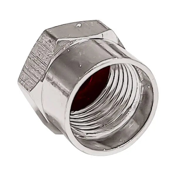 AA Chrome Hexagon Tire Valve Caps (100/Box) - Tire Valves