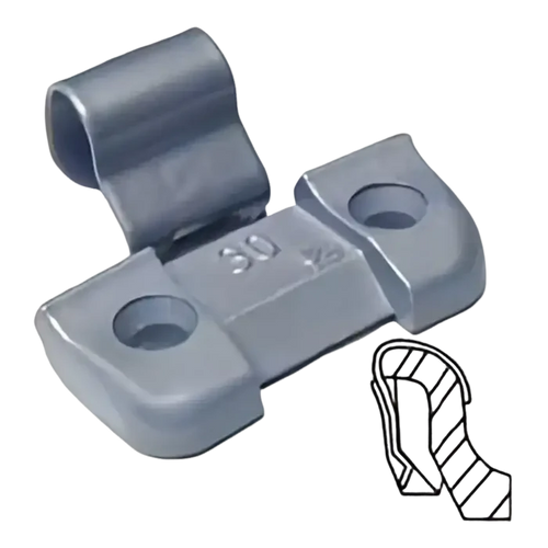 Silver-coated wheel weight for MBN Series, perfect for OEM needs and European models
