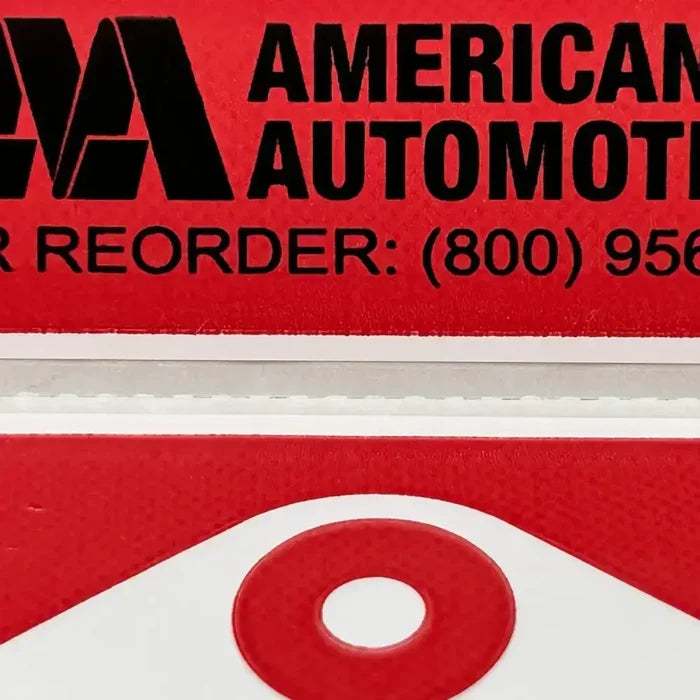 Red and white AA Tire Labels for new tires, perfect for any tire sale promotion