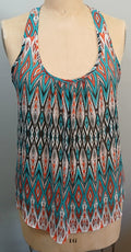 AMBIANCE APPAREL 1X Multicolor Tribal Aztec Geometric Print Sleeveless Tank Top