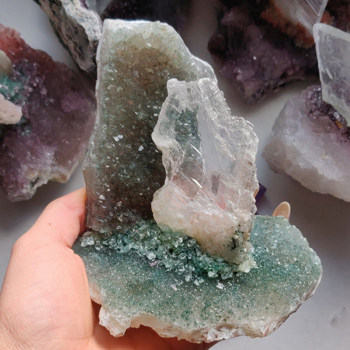 Amethyst & Selenite Sculpture (#1) - Simply Affinity