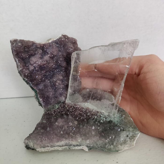 Amethyst & Selenite Sculpture (#6) - Simply Affinity