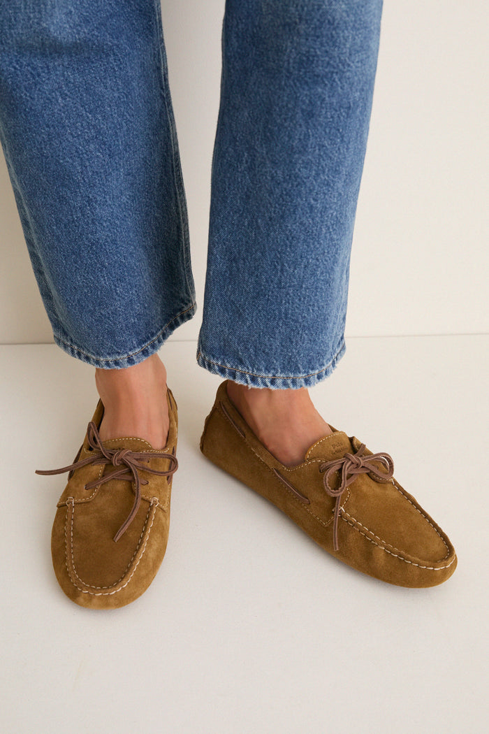 Artichoke Suede Driver Flats