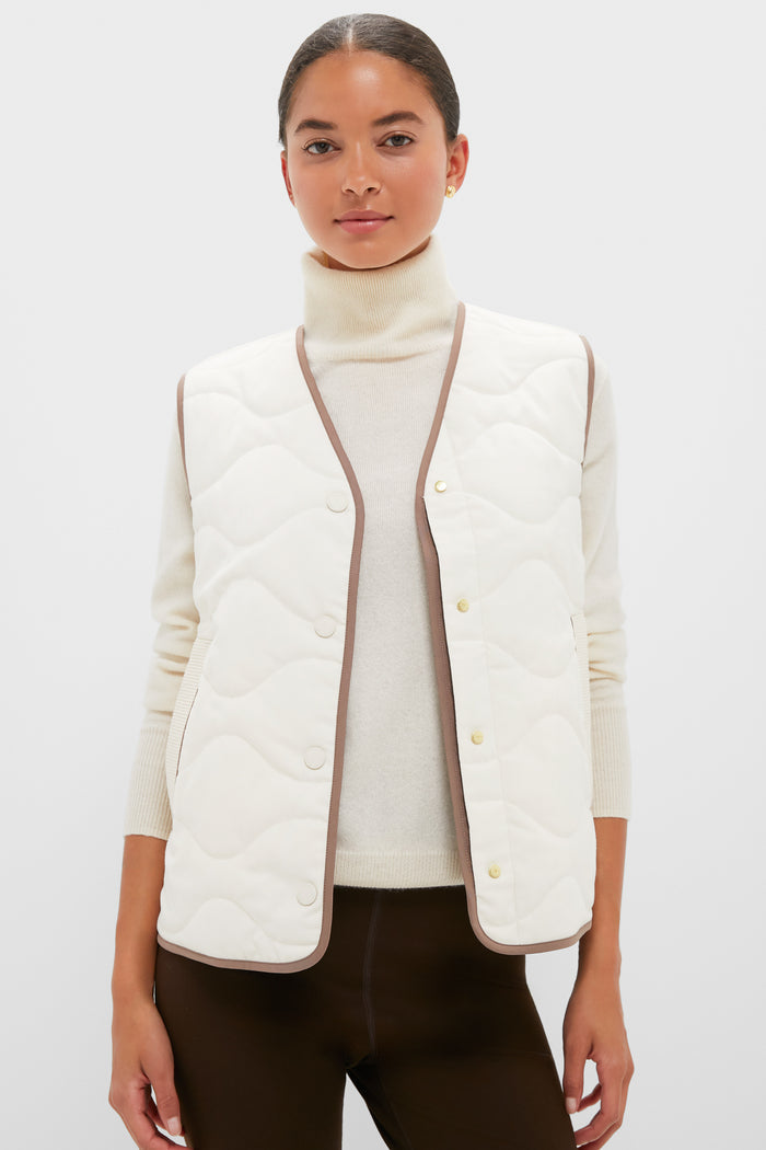 Ash Taupe and Birch Lori Reversible Gilet
