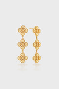 Berry Clover Linear Earrings - Gold
