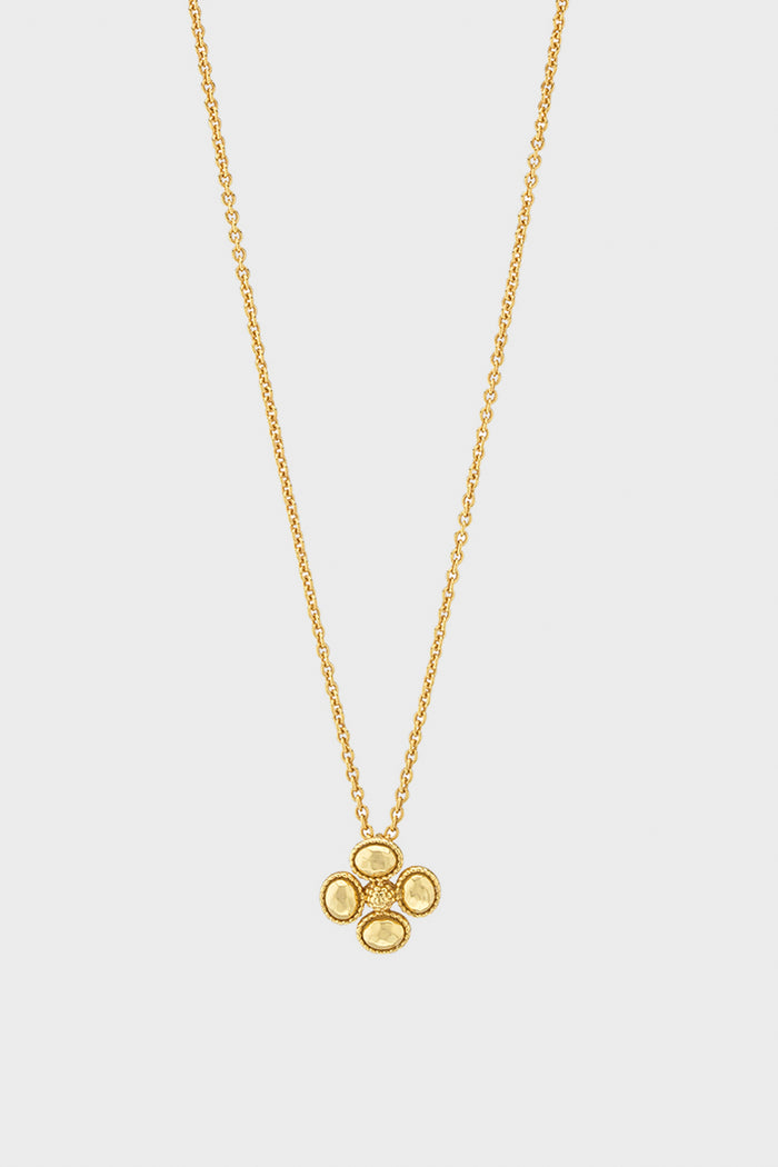 Berry Clover Station Necklace in Gold