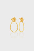 Berry Clover Teardrop Earrings - Gold