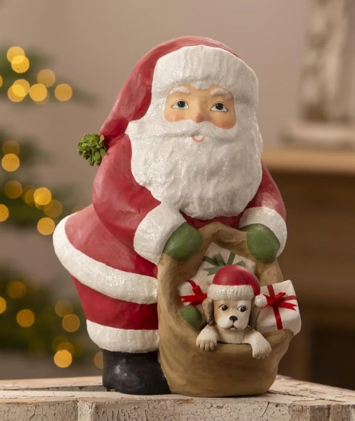 Bethany Lowe Puppy for Christmas Santa