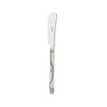 The Sabre Bistrot Dune Butter Spreader Ivory features a rounded tip, stainless steel blade, and an ivory handle with three metal rivets, shown on a plain white background.