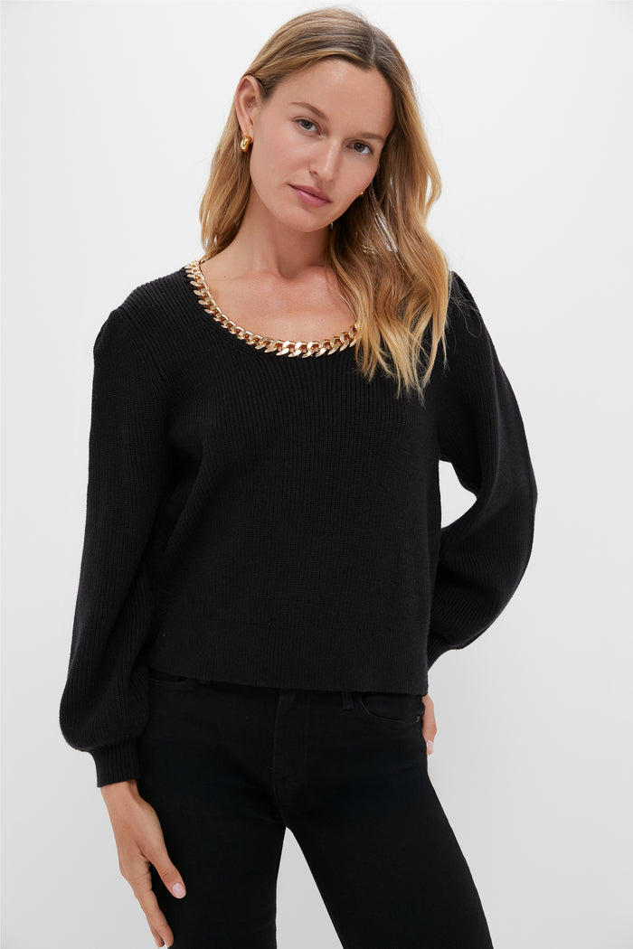 Black & Gold Chain Blythe Sweater