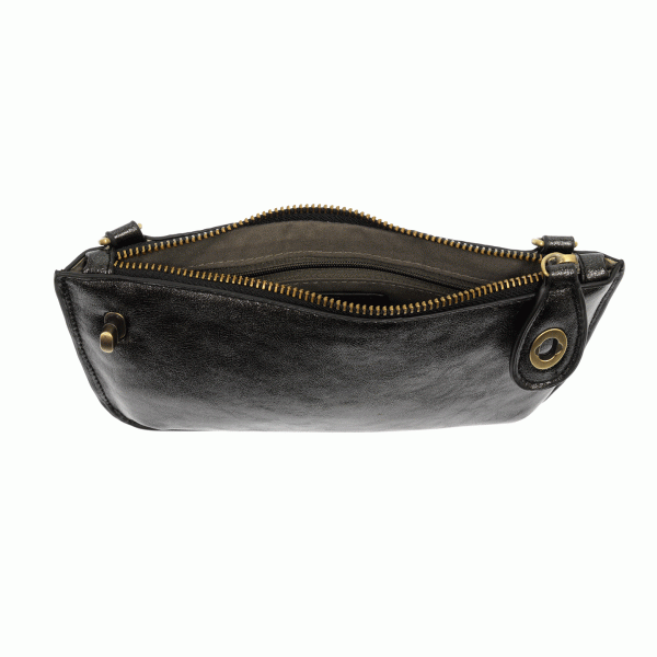 Black Lustre Lux Crossbody Wristlet Clutch