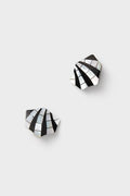 Black Maris Earrings: Classic, high-end clip-ons with a fun, geometric mosaic of black and pearly white, offering an effortless style for any occasion.