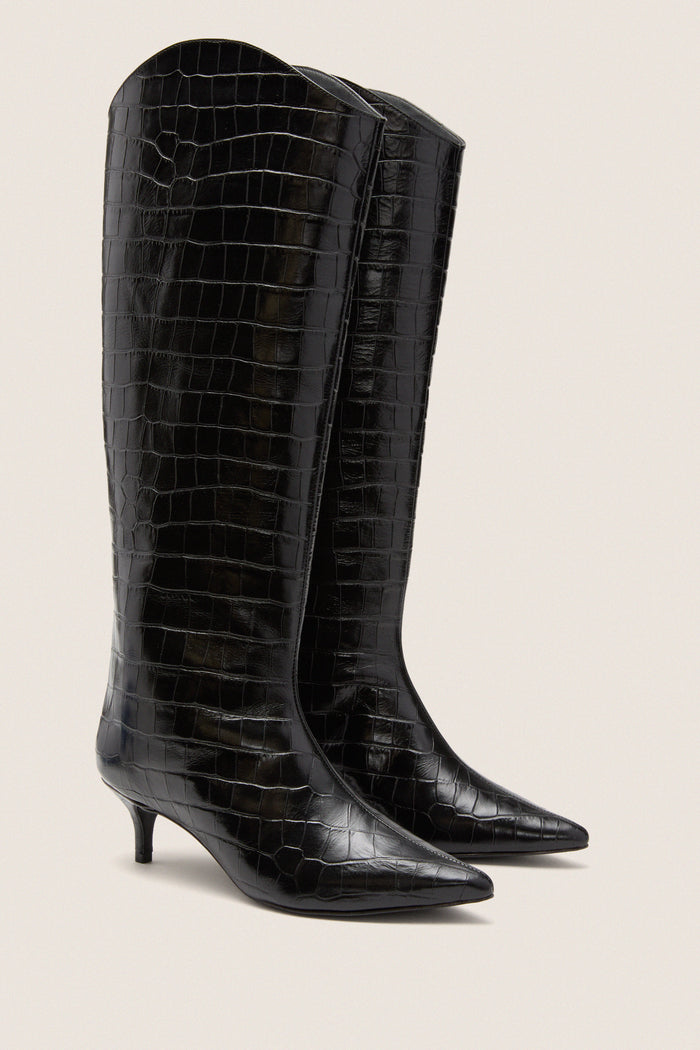 Black Maryana Up Mid Boots
