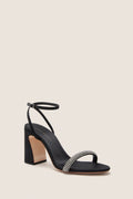 Black Satin with Diamonds Malia Heels