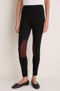 Black Suede Patch Hughes Riding Legging