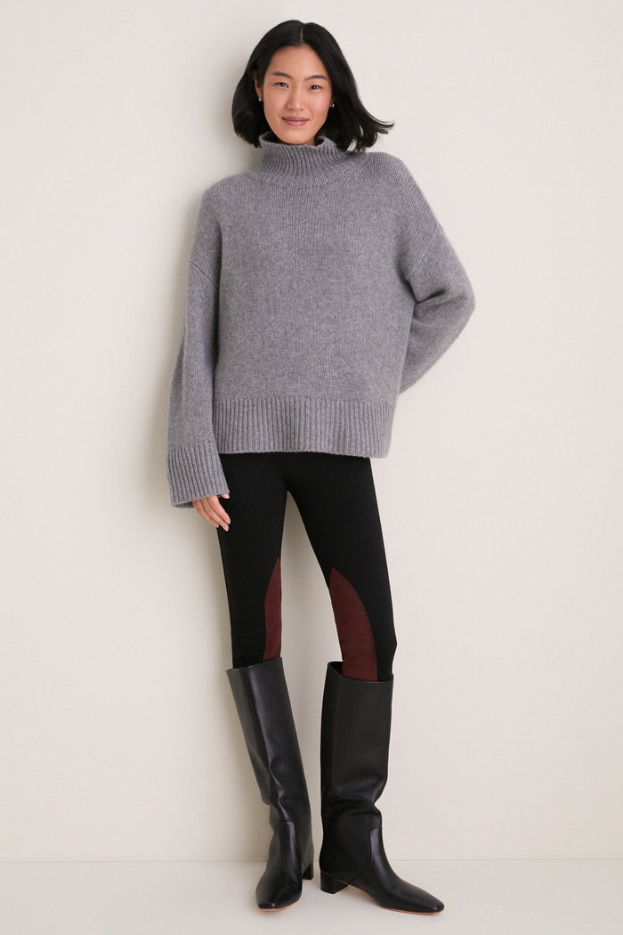 Black Suede Patch Hughes Riding Legging