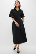 Black Windowpane Seersucker Zacara Dress