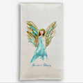 Blue Celestial Angel w/ Blessing Quote Tea Towel