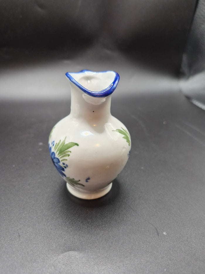 Blue & White 3 1/4" Floral Miniature Pitcher