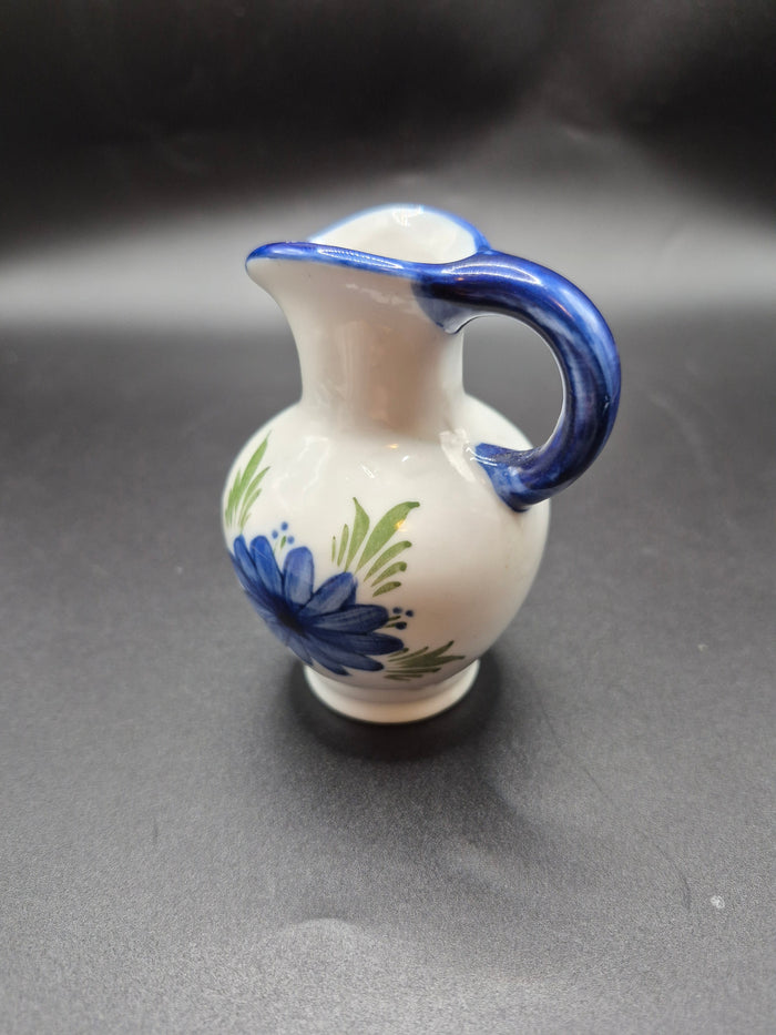 Blue & White 3 1/4" Floral Miniature Pitcher