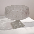 Brilliant Crystal Cut Large Glass Bowl With Pedestal Base