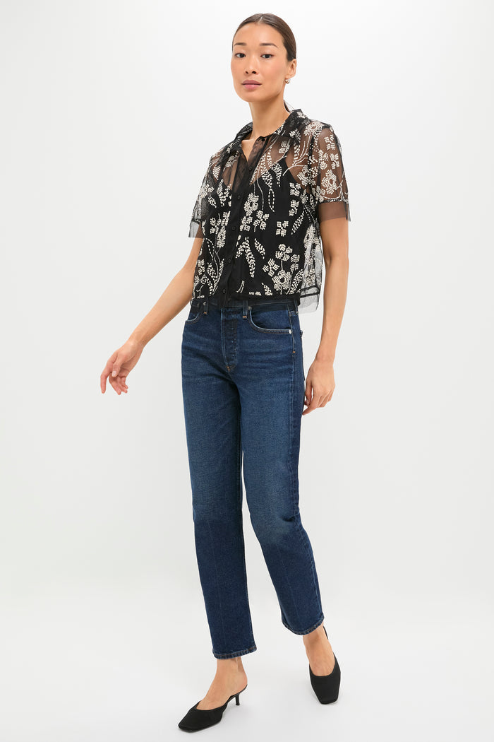 Brocade Floral The Cotillion Top