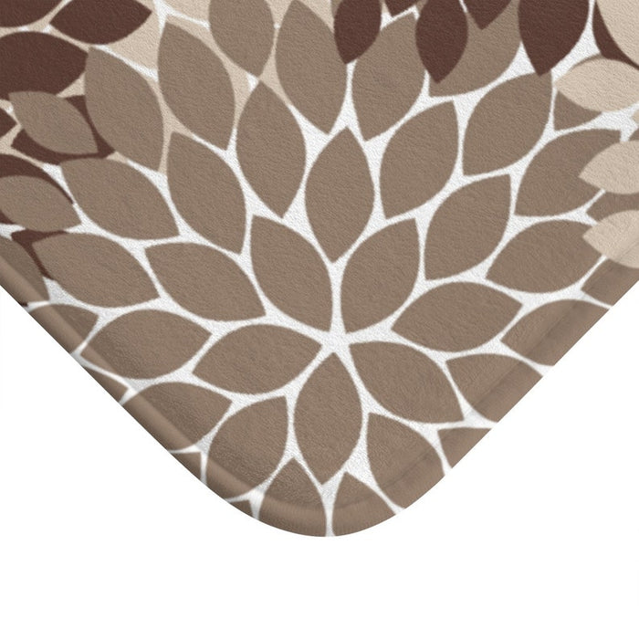 Brown and Tan Flower Burst Memory Foam Floor Mat - MAT20