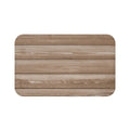 A rectangular brown memory foam mat with a wood-like pattern, featuring anti-slip backing.