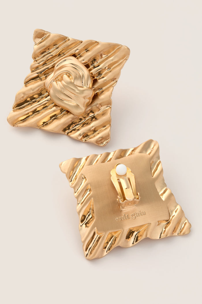Brushed Brass Naydine Earrings