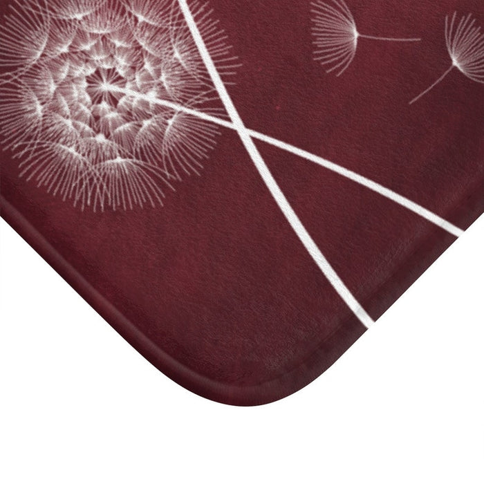 Burgundy Chalkboard Blowing Dandelion Memory Foam Mat - MAT35