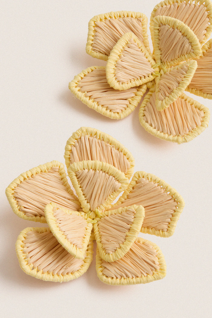 Butter Yellow Raffia Waverly Earrings