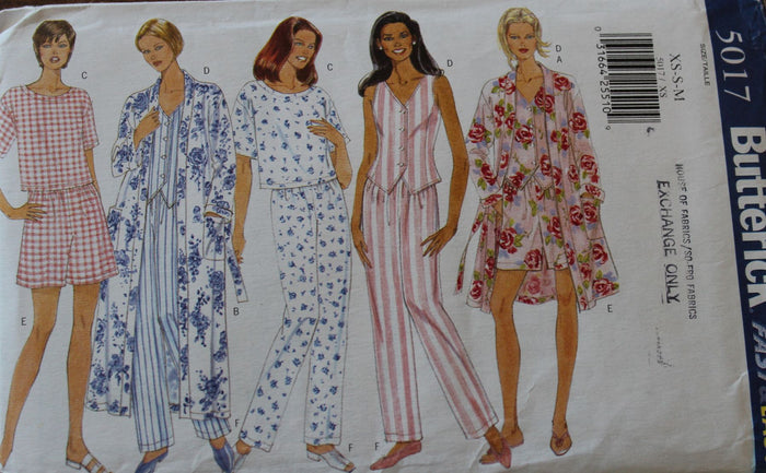 Butterick 5017, Misses Sleepwear, Uncut Sewing Pattern