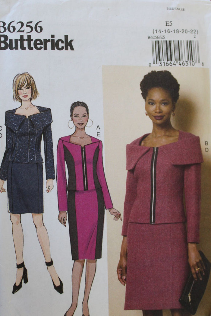 Butterick B6256, Misses Jacket, Skirt, Uncut Sewing Pattern, Sz Varies