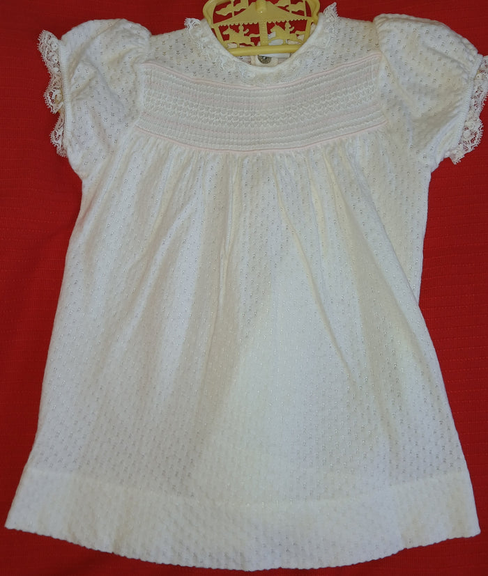 CARTERS 2-Pc Vintage 1 Year White 1950's/1960's Dress & Diaper Cover Outfit