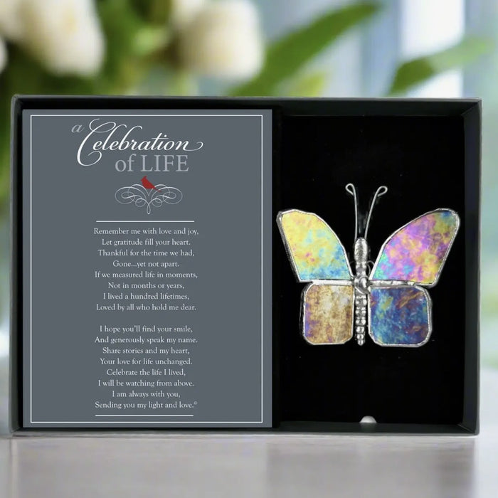 Celebration of Life Gift :Sympathy Glass Butterfly