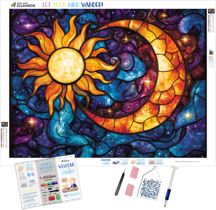 Celestial Harmony Intertwined Sun & Moon