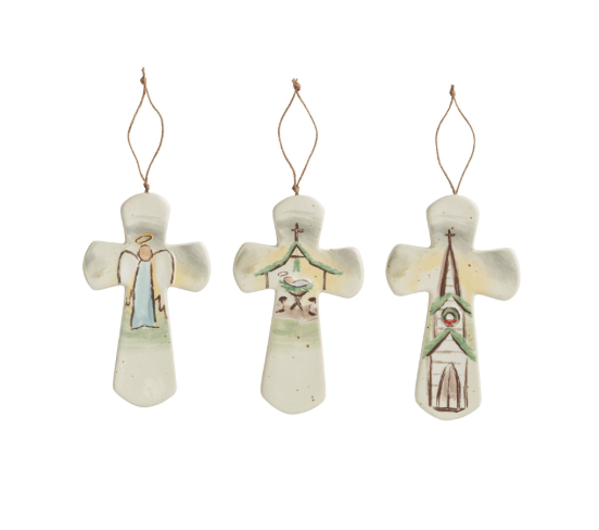 Ceramic Cross Ornament
