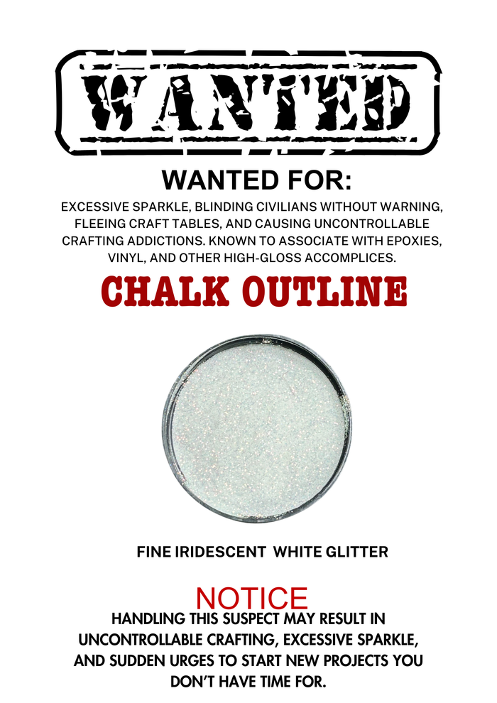 Chalk Outline – White Iridescent Fine