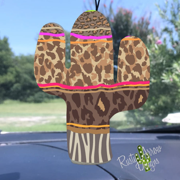 Cheetah and Stripes Cactus Air Freshener - Air Freshener