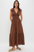 Chestnut Brown Hedda Maxi Dress