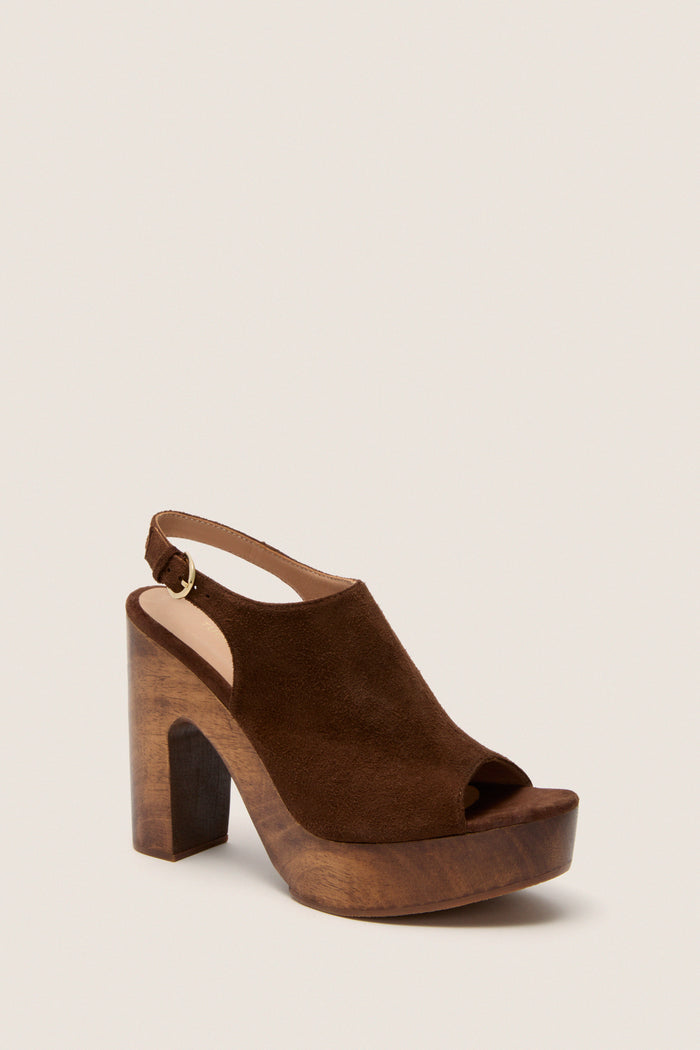Chocolate Suede Clea Heels