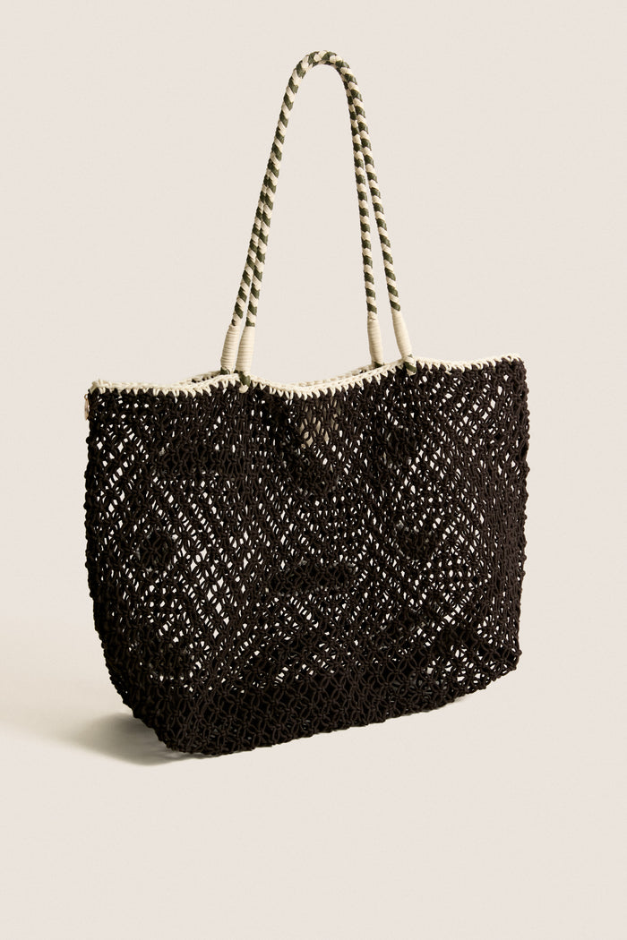 Chocolate with Multi Applique L'Ete Tote