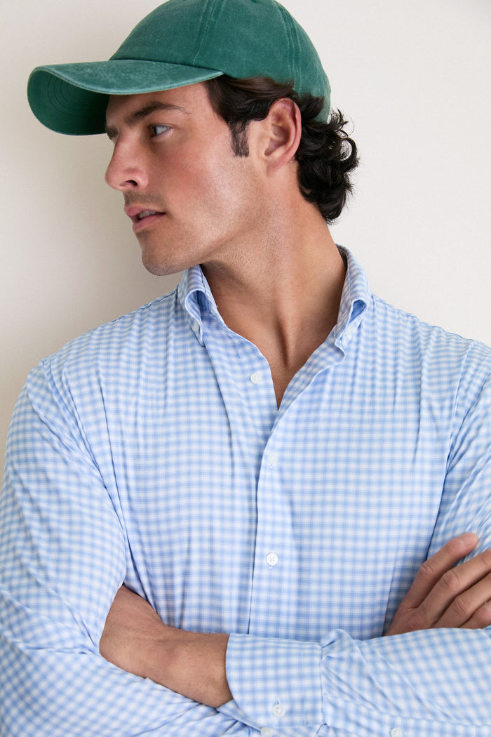Cloudy Blue Lewis Performance Twill Sport Shirt